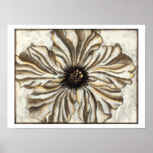 Flowerhead Fresco op Tan Background Poster