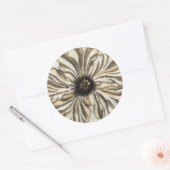Flowerhead Fresco op Tan Background Ronde Sticker (Envelop)