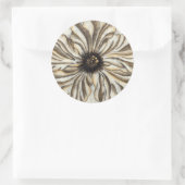 Flowerhead Fresco op Tan Background Ronde Sticker (Tas)