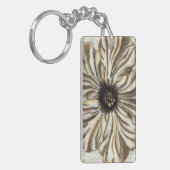 Flowerhead Fresco op Tan Background Sleutelhanger (Voorkant Links)