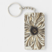Flowerhead Fresco op Tan Background Sleutelhanger (Voorkant)
