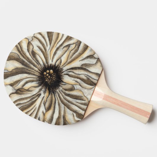 Flowerhead Fresco op Tan Background Tafeltennisbatje (Zijkant)