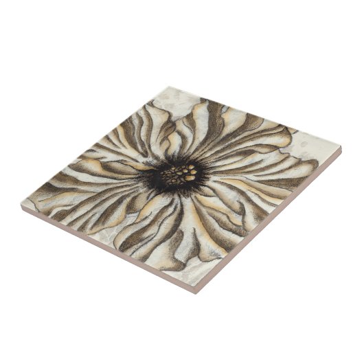 Flowerhead Fresco op Tan Background Tegeltje (Zijkant)