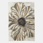 Flowerhead Fresco op Tan Background Theedoek (Verticaal)