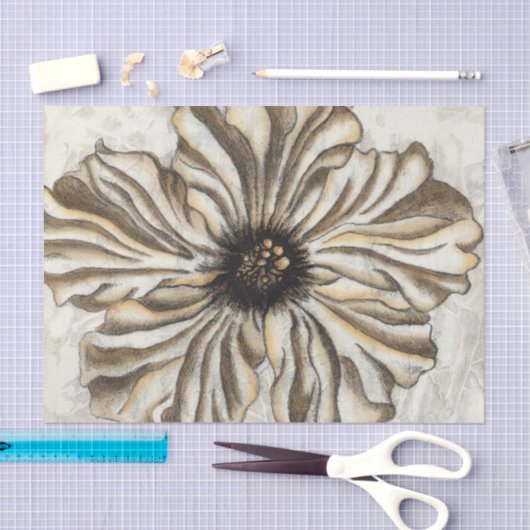 Flowerhead Fresco op Tan Background Tissuepapier (Craft)
