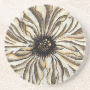 Flowerhead Fresco op Tan Background Zandsteen Onderzetter