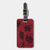 Flowerhead Silhouettes op Crimson Background Bagagelabel (Voorkant verticaal)