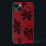 Flowerhead Silhouettes op Crimson Background Case-Mate iPhone Case<br><div class="desc">Drijvende silhouettes worden geplaatst tegen een achtergrond van krimpen in dit hedendaagse botanische schilderij. Het diepe rood van de achtergrond dient als een groot accent voor de in dit stuk afgebeelde bloemschaduwen.</div>