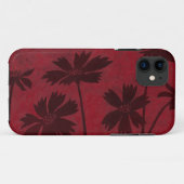 Flowerhead Silhouettes op Crimson Background Case-Mate iPhone Case (Achterkant (horizontaal))