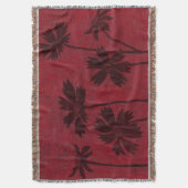 Flowerhead Silhouettes op Crimson Background Deken (Voorkant Verticaal)