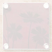 Flowerhead Silhouettes op Crimson Background Glazen Onderzetter (Achterkant)