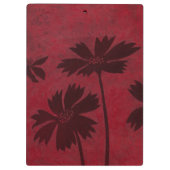 Flowerhead Silhouettes op Crimson Background Klembord (Achterkant)