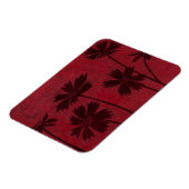 Flowerhead Silhouettes op Crimson Background Magneet (Linkerzijde)