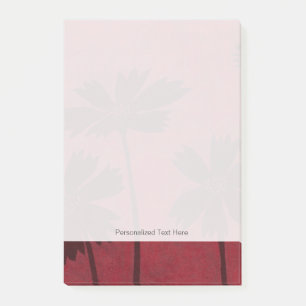 Flowerhead Silhouettes op Crimson Background Post-it® Notes