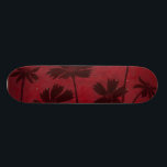 Flowerhead Silhouettes op Crimson Background Skateboard<br><div class="desc">Drijvende silhouettes worden geplaatst tegen een achtergrond van krimpen in dit hedendaagse botanische schilderij. Het diepe rood van de achtergrond dient als een groot accent voor de in dit stuk afgebeelde bloemschaduwen.</div>