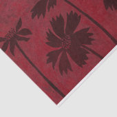 Flowerhead Silhouettes op Crimson Background Tissuepapier (Detail)