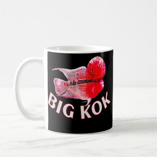 Flowerhorn Cichlid Big Kok Joke Funny Monster Koffiemok (Links)