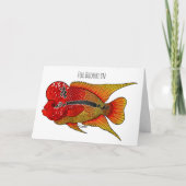 Flowerhorn cichlid fish cartoon illustration kaart (Voorkant)