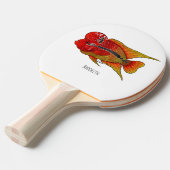 Flowerhorn cichlid fish cartoon illustration tafeltennisbatje (Voorkant Gekanteld)