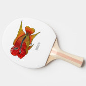 Flowerhorn cichlid fish cartoon illustration tafeltennisbatje (Zijkant)