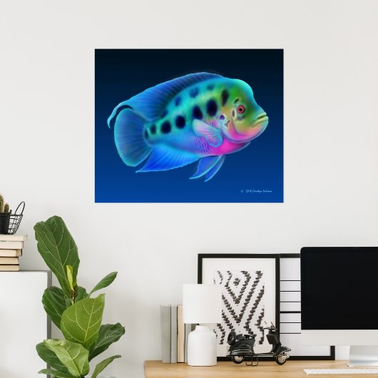 Flowerhorn Cichlid Fish Print (Thuiskantoor)