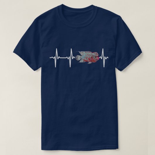 Flowerhorn Cichlids Heartbeat Fisheping Aquarium T-shirt (Design voorkant)
