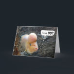 Flowerhorn Fish 90th Birthday Humor Kaart<br><div class="desc">Sluit een bloederige vis voor de negentigste verjaardag. Leeftijd kan worden bewerkt.</div>