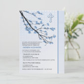 Flowering Blue Branches-uitnodiging Kaart (Staand voorkant)