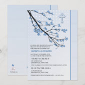 Flowering Blue Branches-uitnodiging Kaart (Voorkant / Achterkant)