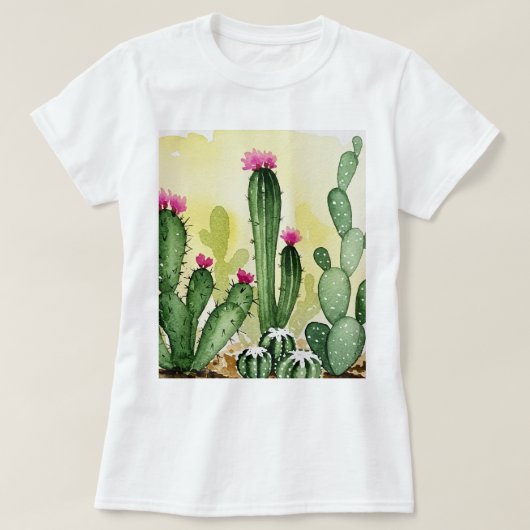  Flowering cacti T-shirt (Design voorkant)