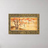 Flowering Cherry and Autumn Maples with Poem Slips Canvas Afdruk (Voorkant)