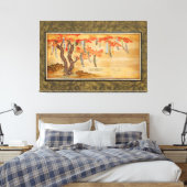 Flowering Cherry and Autumn Maples with Poem Slips Canvas Afdruk (Insitu (Slaapkamer))
