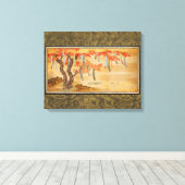 Flowering Cherry and Autumn Maples with Poem Slips Canvas Afdruk (Insitu (Houten vloer))