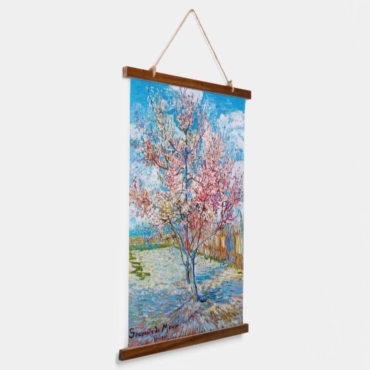 Flowering Peach Tree, Van Gogh Hangend Wandkleed (Gebogen)