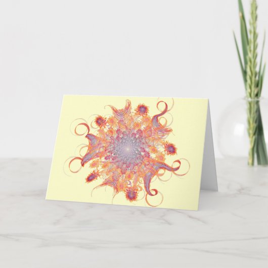 Flowering Sun Fractal Card Kaart (Voorkant)