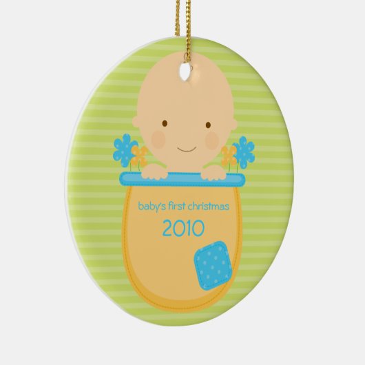 Flowerpot Baby's Eerste Kerstmis Ornament (Rechts)