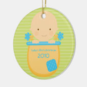 Flowerpot Baby's Eerste Kerstmis Ornament (Links)