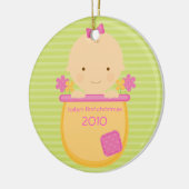 Flowerpot Baby's Eerste Kerstmis Ornament (Links)