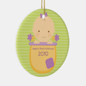 Flowerpot Baby's Eerste kerstsieraad Keramisch Ornament (Rechts)