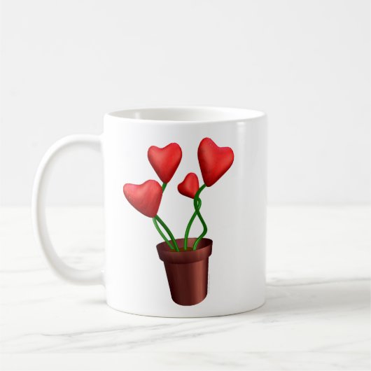 Flowerpot Hearts Koffiemok (Links)