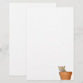 Flowerpot kitten briefpapier (Voorkant / Achterkant)