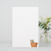 Flowerpot kitten briefpapier (Staand voorkant)