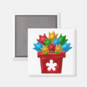FLOWERPOT Locker-magneten, koelkast Magneet (Voorkant / Achterkant)