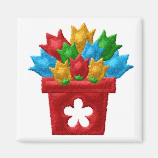 FLOWERPOT Locker-magneten, koelkast Magneet (Voorkant)