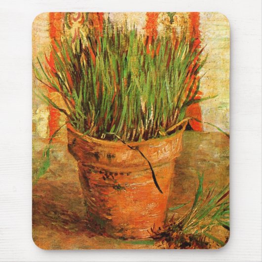 Flowerpot met Chives (F337) Van Gogh Fine Art Muismat (Voorkant)