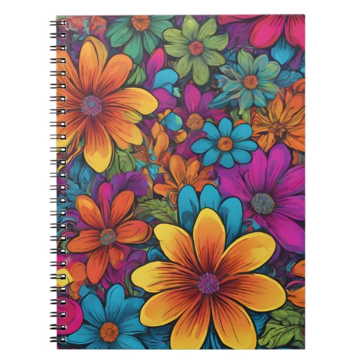 "Flowerpower" Art Spiral Notebook Notitieboek (Voorkant)