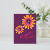 FlowerPower Briefkaart paars (Staand voorkant)