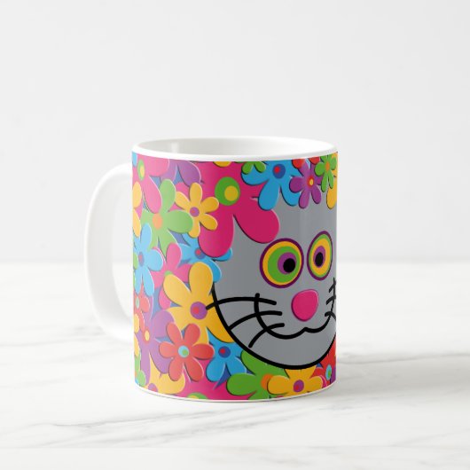 FlowerPower-Katze Koffiemok (Voorkant links)