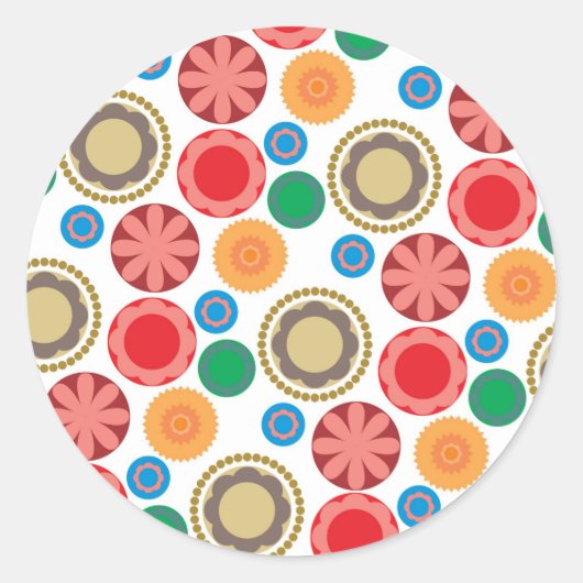 FlowerPower Ronde Sticker (Voorkant)