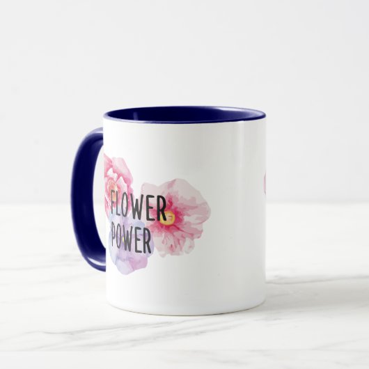 Flowerpower – Tasse mit Blumenvibes Mok (Voorkant links)